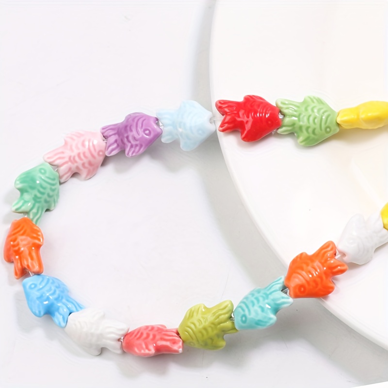 10 Random Ceramic Small Fish Beads for DIY Jewellery